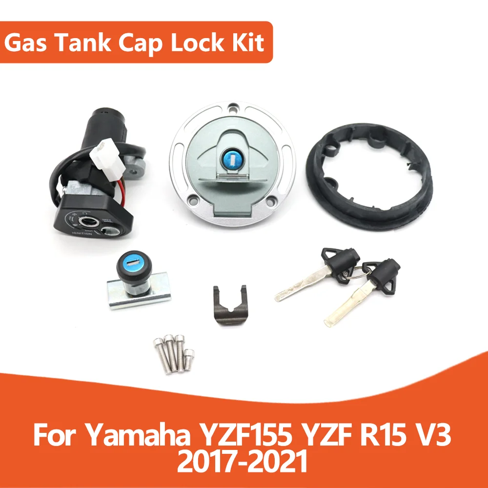 

Для Yamaha YZF R15 V3 155 YZF155 2017 2018 2019 2020 2021 мотоциклетный переключатель зажигания, крышка топливного газа, набор ключей для замка сиденья