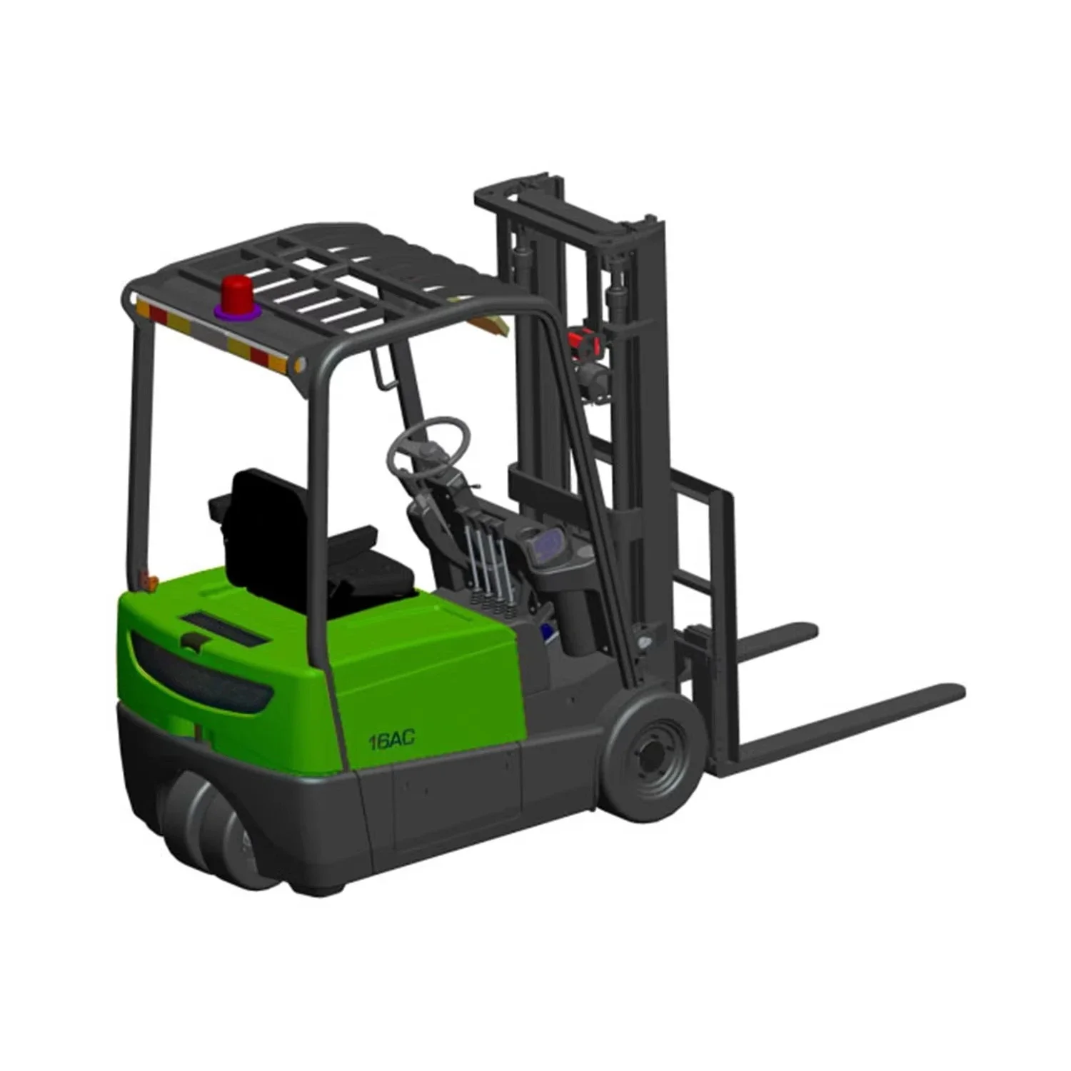 Customized 1.6ton /1.8ton/ 2ton Capacity Max.Lift Height 6m Electric Seated Forklift With Three Wheels
