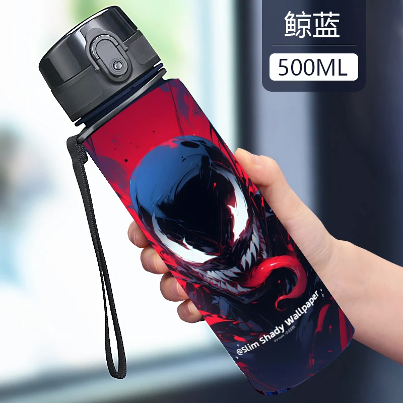 Marvel The Avengers Spider-Man Iron Man บุคลิกภาพหล่อเด็กถ้วยน้ําพลาสติกป้องกันการล่มสลายขวดกีฬานักเรียนขายส่ง