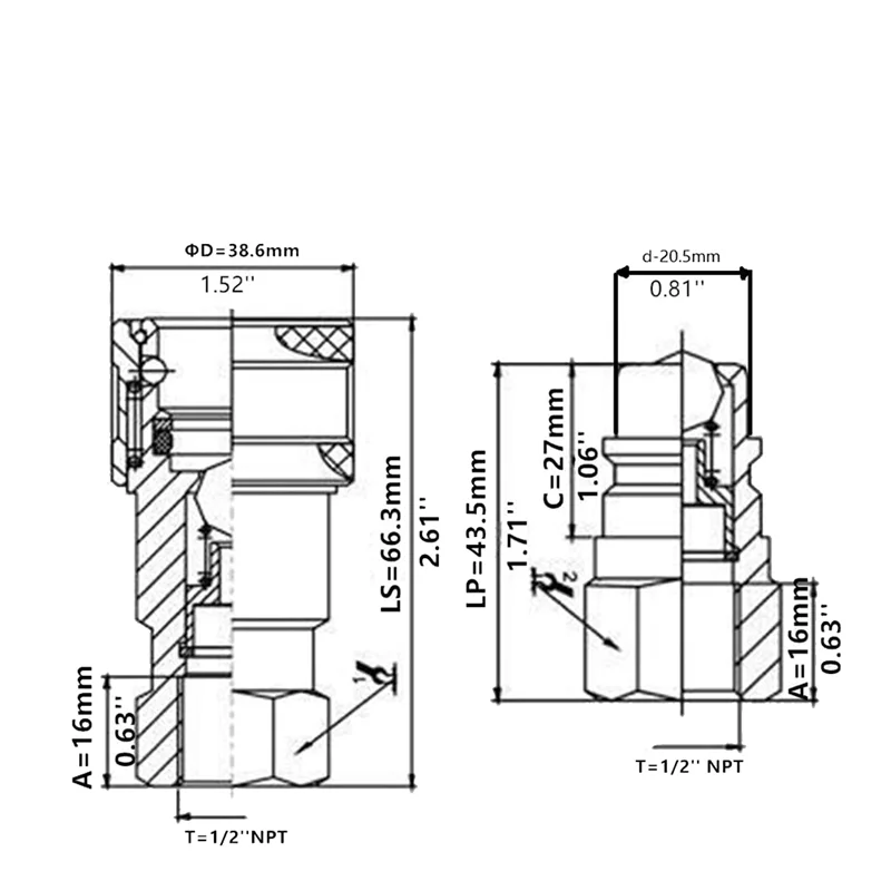 

ABJT-LSQ-S4-04 1/2 дюйма NPT ISO5675 Гидравлический быстроразъемный трактор Гидравлическая муфта Сельскохозяйственная быстроразъемная муфта