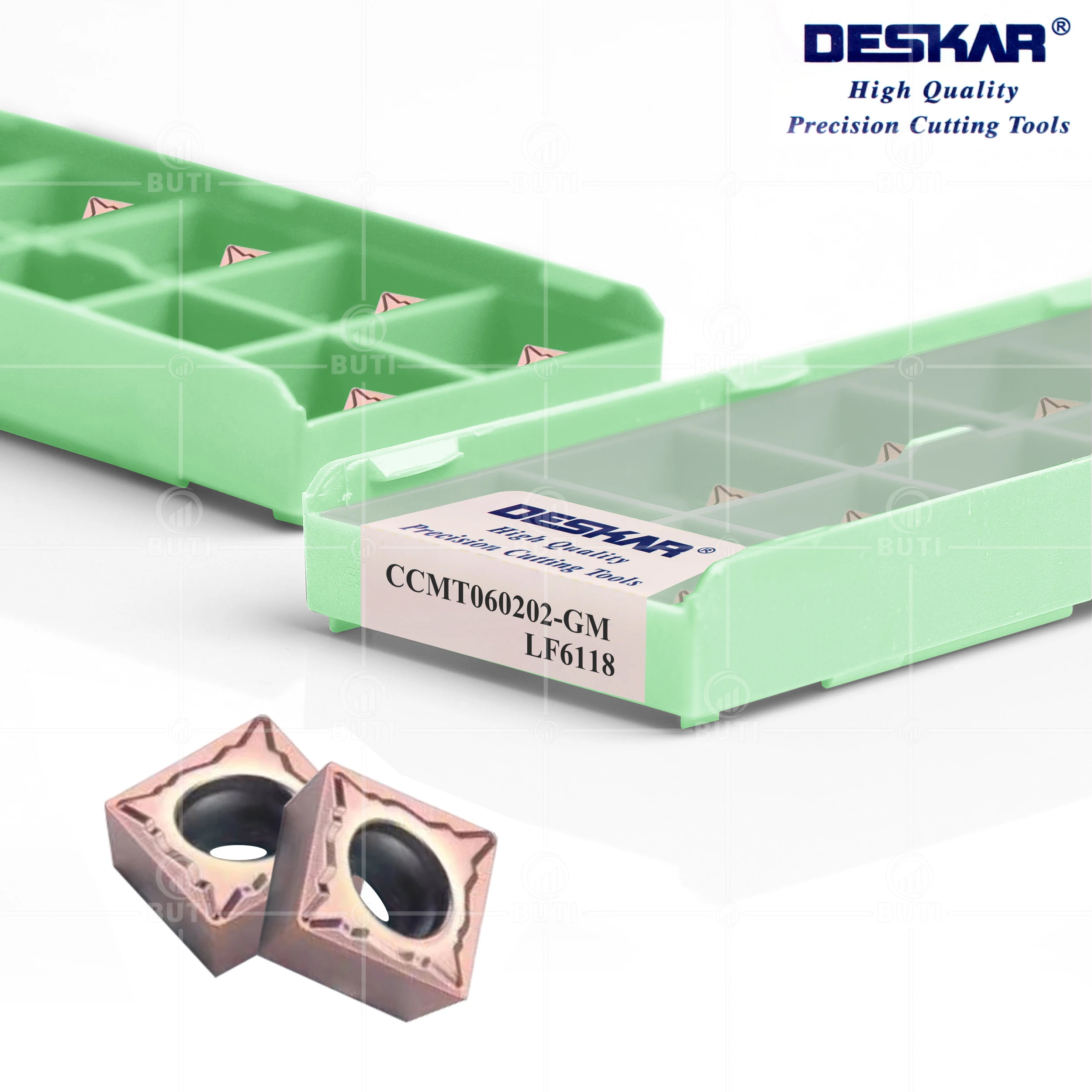 Imagem -02 - Deskar-ling-shape Turning Blade Cnc Lathe Blade Ccmt060202-gm Ccmt09t302-vm Lf6018 6118 Alta Qualidade 100 Original Aço Inoxidável
