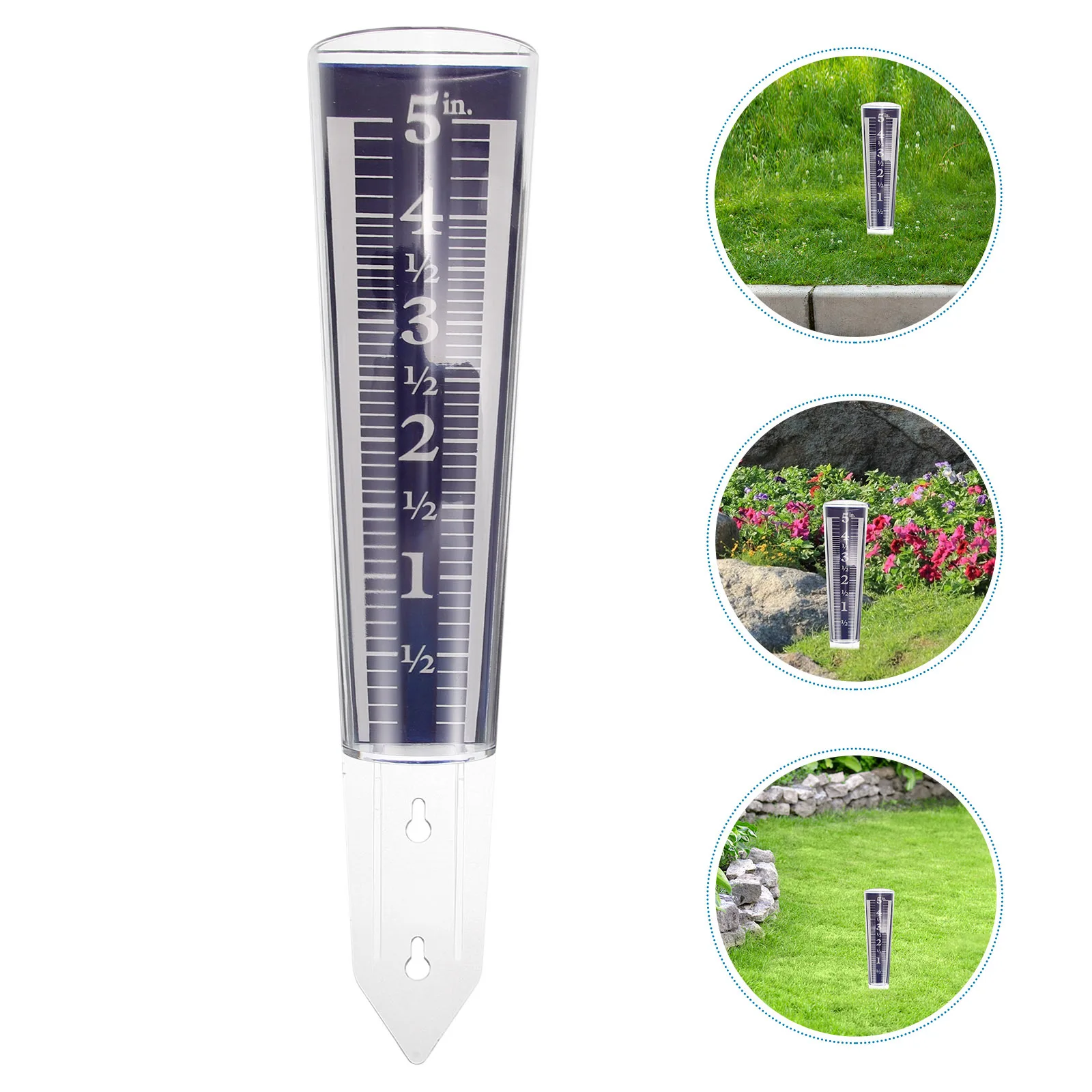 

Transparent Rain Gauge Outdoor Rain Measuring Tube Round Design for Garden Lawn Accurate Rainfall Weather Station for Home