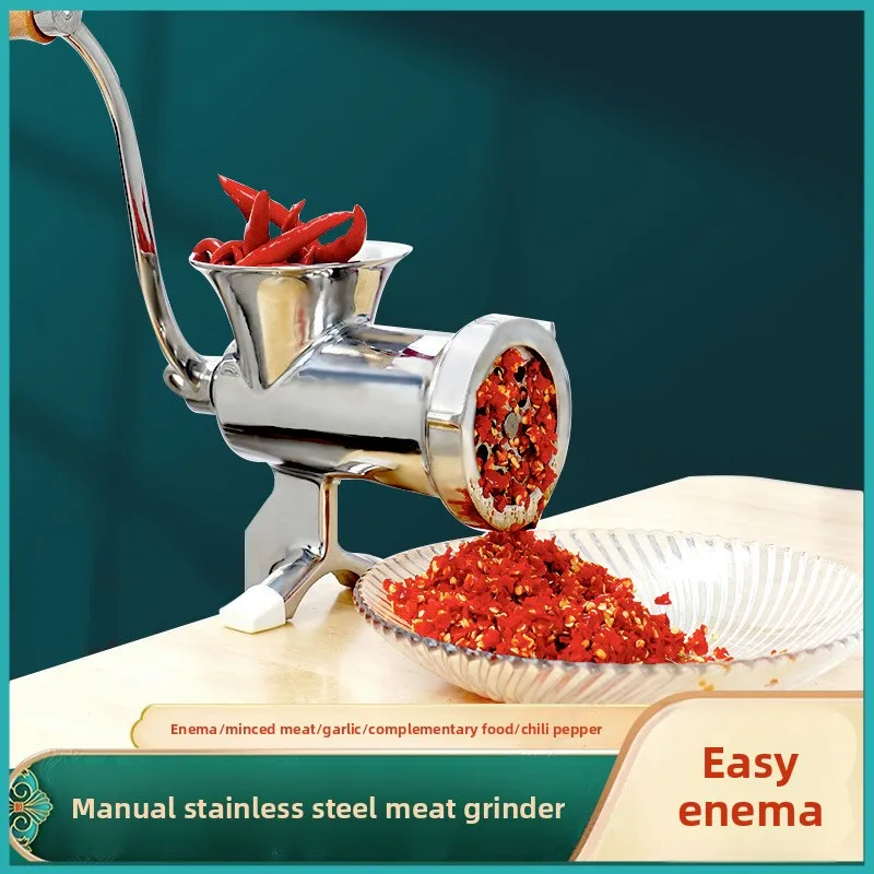 304 Stainless Steel Manual Meat Grinder Hand Operated Sausage Stuffer for Home Use