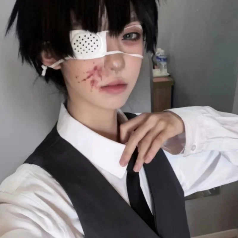 Parche ocular Yandere médico de estilo japonés, Color blanco, Anime Kaneki Ken, Cosplay, máscara de ojos de un solo ojo
