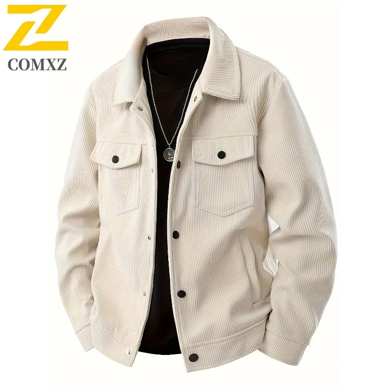

COMXZ Spring Autumn American Streetwear Jacket Men Japanese Style Stand Collar Windproof Casual Water Resistant Baseball Coat