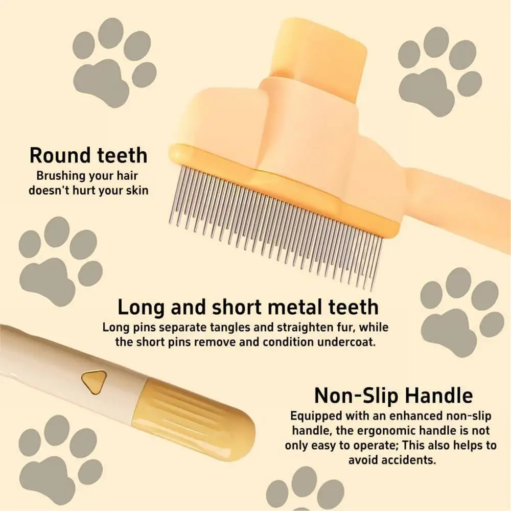 Cepillo autolimpiable para pelo de perro y gato peine de masaje_voghion.com
