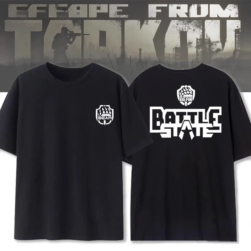 Escape from Tarkov Bear Claw Camp Team game merchandise: Pure cotton round-neck short-sleeved men and women