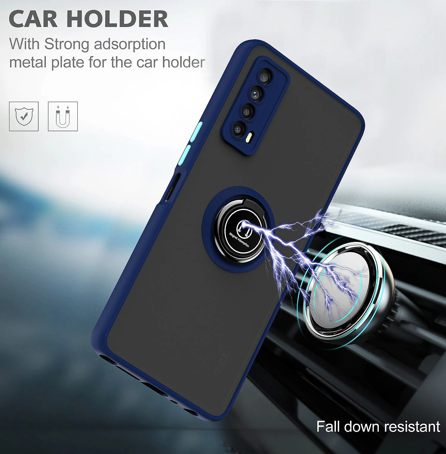 Case for TCL Stylus 5G Luxury Transparent Matte Bracket Car Ring Holder Armor Shockproof Phone Cover TCL 20 XE TCL REVVL V+ 5G