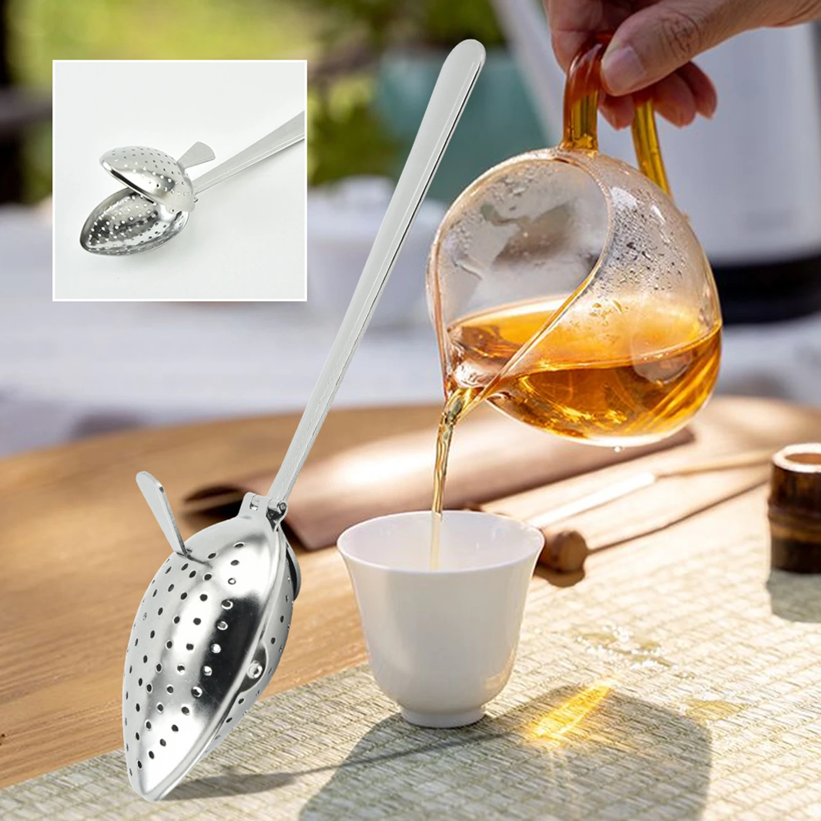 Stainless Steel Tea Strainer Tea Ball Infuser Filter Fine Mesh Tea Infuser Spoon Reusable Loose Leaf Strainer Bag Brew Herb Tea