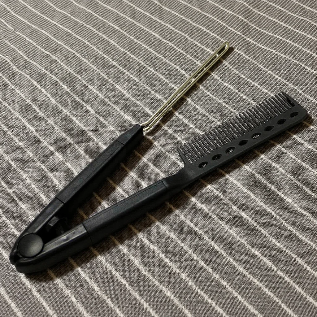 

1pc V Shaped Straightener Comb Professional Compact Portable Plastic Hair Brush For Straightening Curly Hair Multipurpose