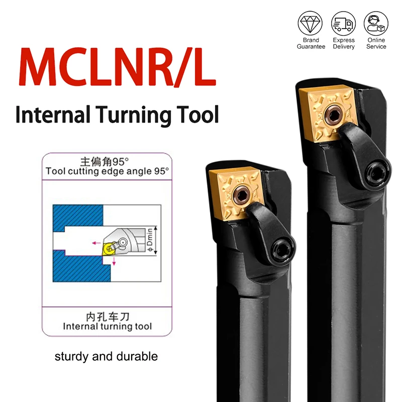 1PCS S16Q-MCLNR12 S20R-MCLNR12 S25S-MCLNR12 S32T-MCLNR16  CNC Internal Turning Tool Holder MCLNR12 Lathe Machine Tool For CNMG