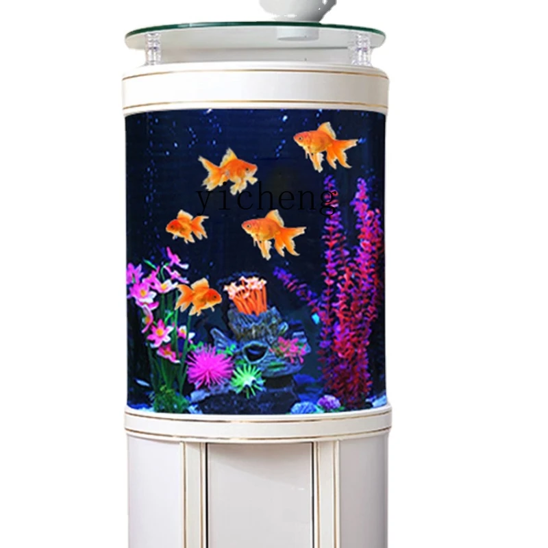 

Zk Semicircle Bottom Filter Fish Globe Floor Type Medium Size Living Room Home Change Water Aquarium