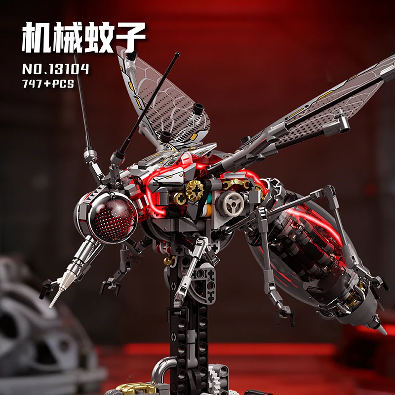 

Механический конструктор в виде комара со световыми эффектами, подвижными крыльями и хвостом, 3D-модель животного, коллекционный подарок для подростков и взрослых, подарок на день рождения и Рождество (747 деталей)