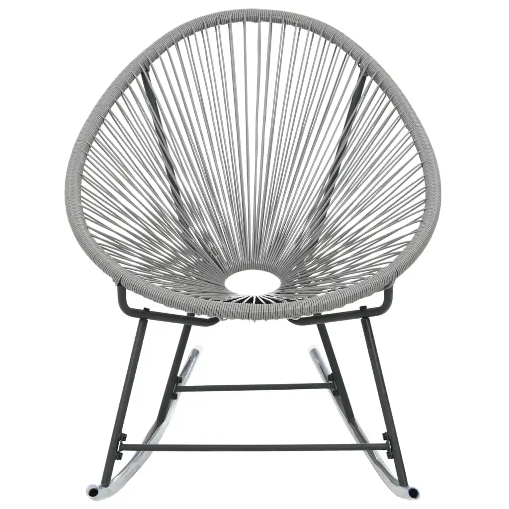 Outdoor Rocking Moon Chair Gray Poly Rattan Recreational chair