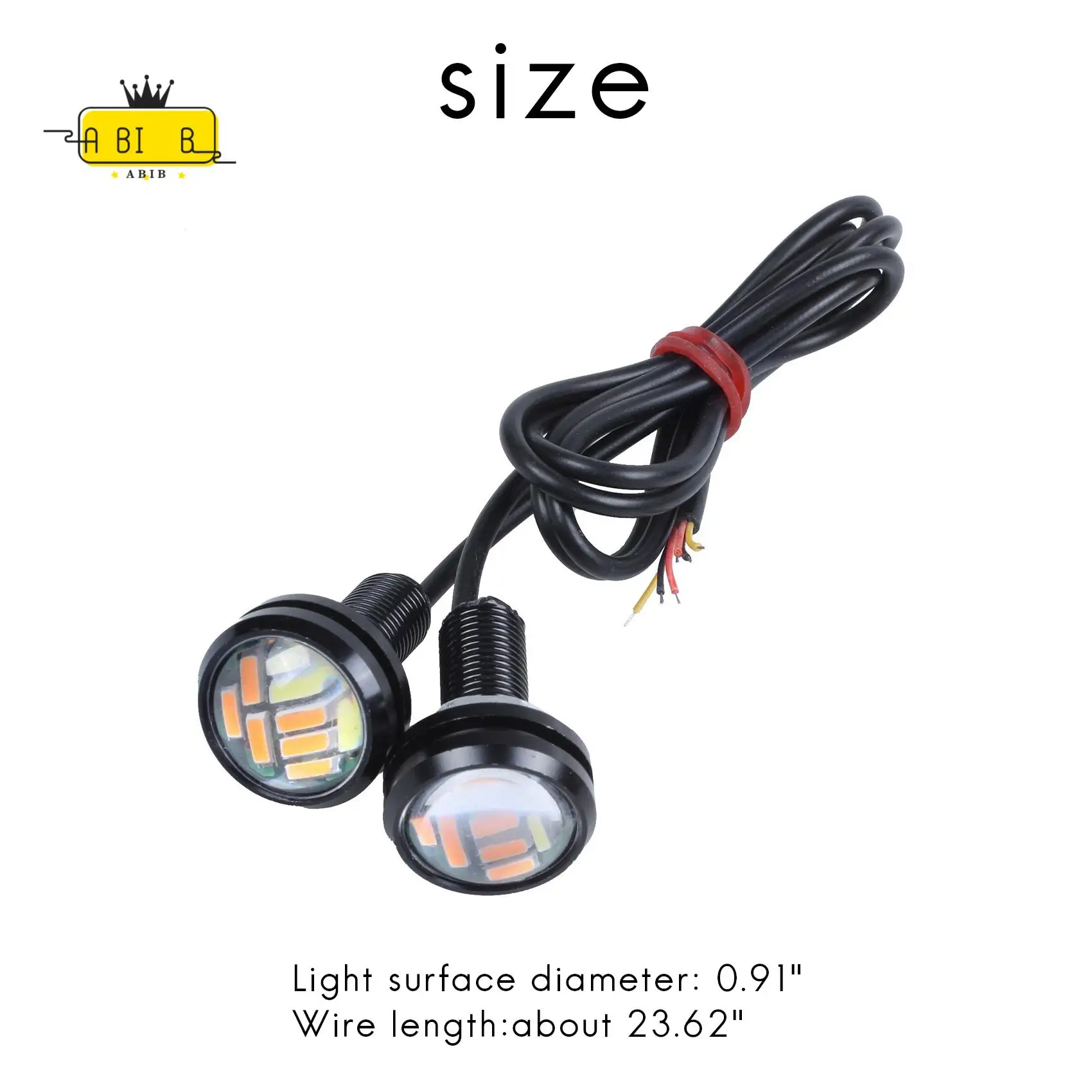 

ABIB -2 Pcs 12V 23Mm Dual Color Switchback 4014 12 Led Drl Eagle Eye Daytime Light