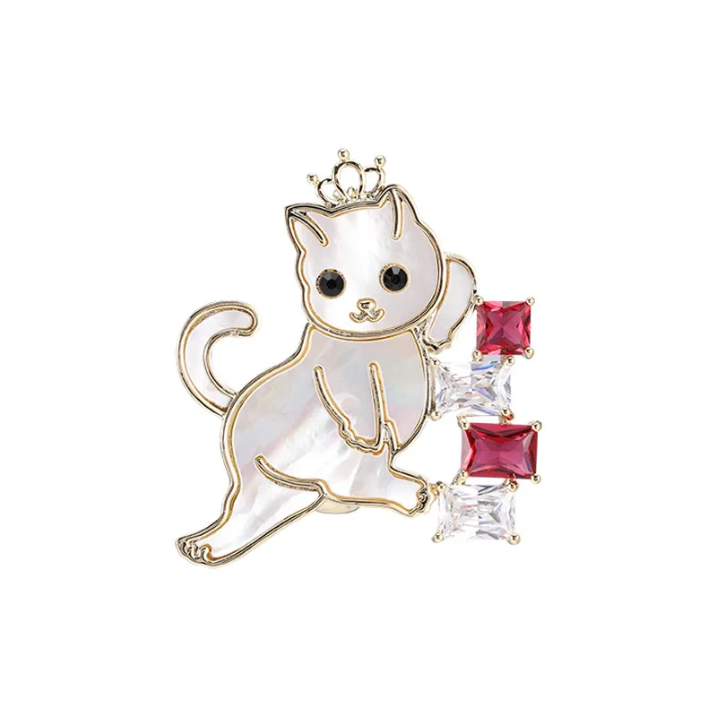 ニッチなデザインセンスと絶妙なアクセサリーを備えた、キュートで漫画のような小さな猫のクリエイティブなブローチ
