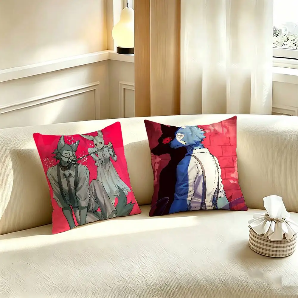 Anime B-BEASTARS Polyester Printed Pillow Cover Square 30 35 40 45 50 55 cm Soft for Sofa Bed Car Home Decor