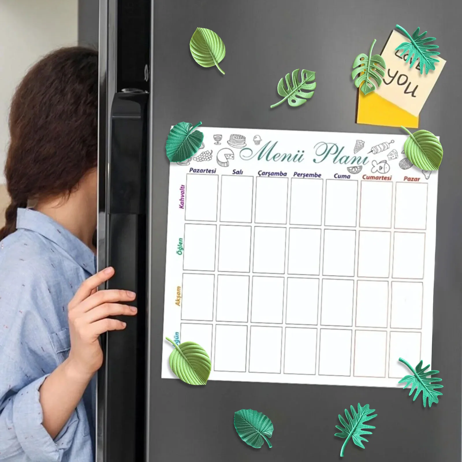 4 Pieces Monstera Plant Fridge Magnets Mini Tropical Leaves Refrigerator Magnets Cute Magnets Locker Fridge Home Office Decor