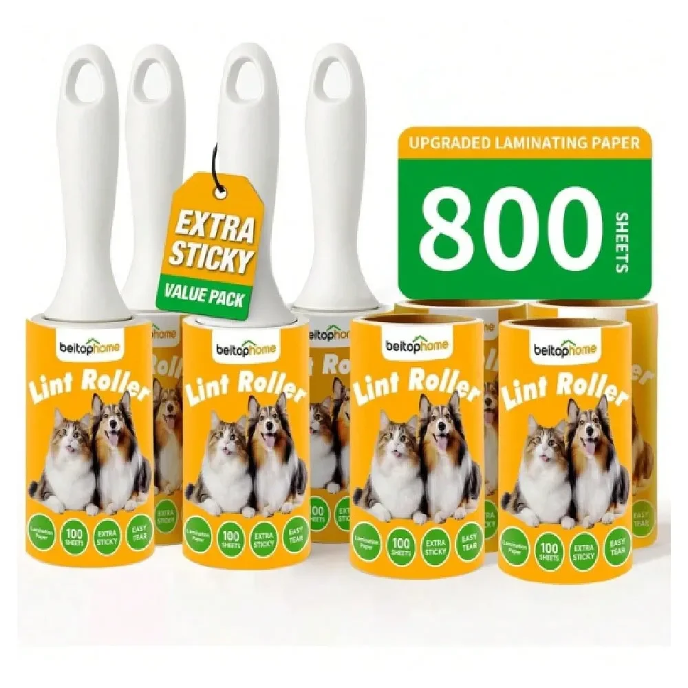 

Roller For Pet Hair Extra Sticky, 800 Sheets With 4 Durable Handles And Strong Paper Refills, Pet Hair Roller For Dogs And Cats