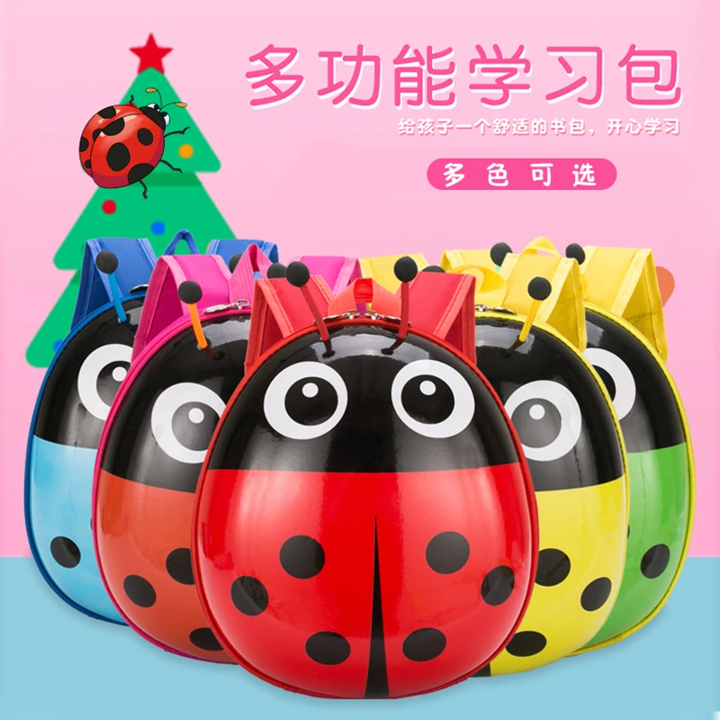 Ladybug Pattern Color Large Capacity Zipper Cute Acrylic School Bag Individuality Backpack 2024 Hot Sale Bags for Girls and Boys