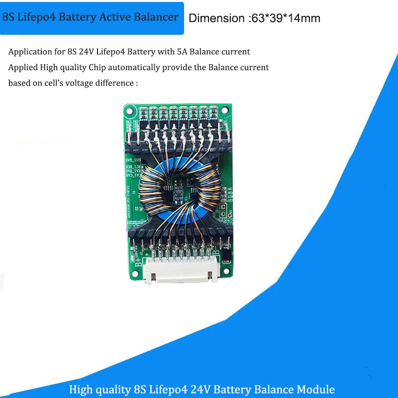 8S Active Balancer and 24v Lifepo4 equalizer of with 5A Balance Current