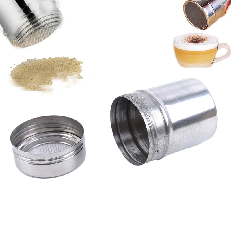 5cm Diam Stainless Steel Powder Sprinkle Extinguishers Tank Gauze Bucket Cocoa Powder Cinnamon Powder Dusting Cans New