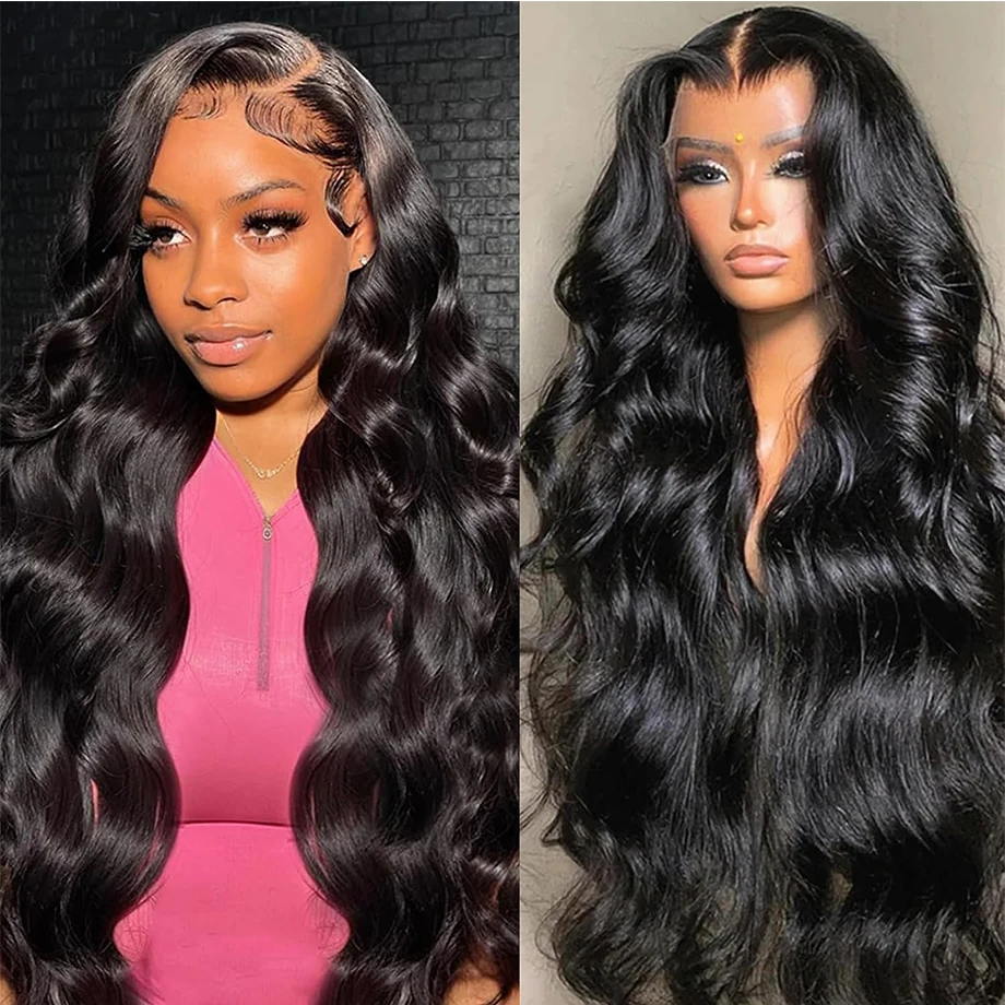 30 32 Inch Body Wave Transparent 13x6 Lace Frontal Human Hair Wigs Natural Color 180 Density 13x4 Lace Frontal Wig For Women