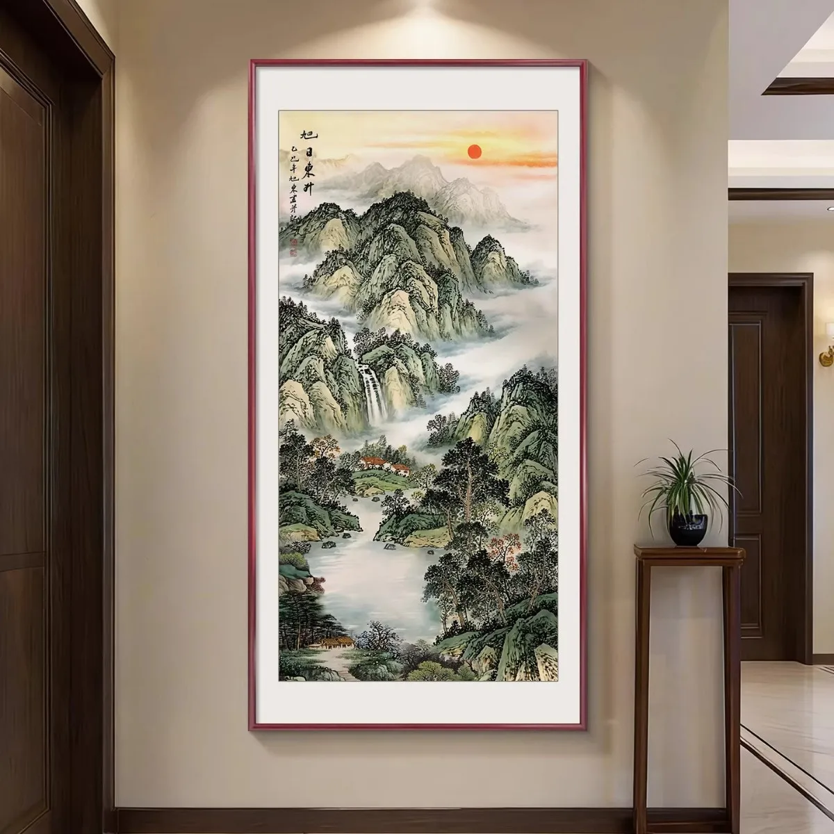 DSA Rising Sun Landscape Painting New Chinese Style Entry Entrance Decorative Painting Hanging Painting on the Corridor