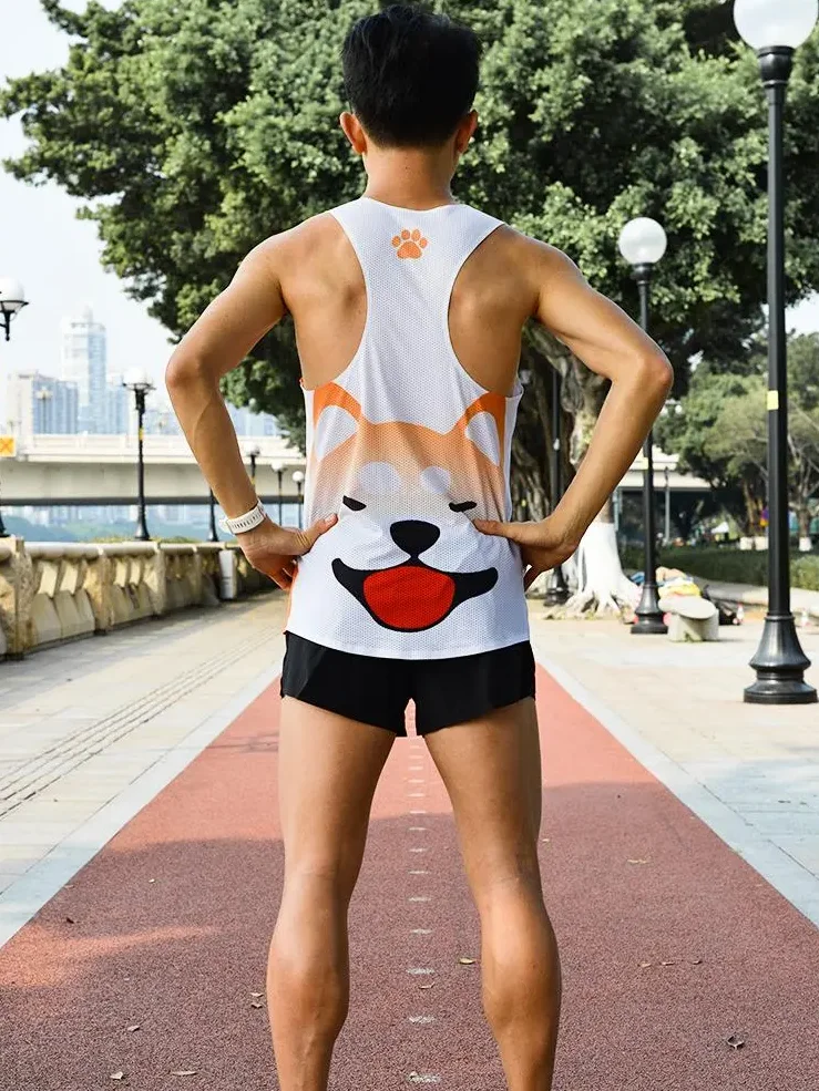 Camiseta sin mangas para hombre, bonito perro, deportes, correr, entrenamiento, secado rápido, moda de verano, transpirable, camiseta sin mangas para gimnasio