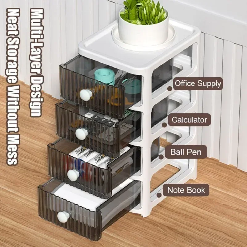 Storage Box Multi-layer Drawer Transparent Storage Box in Office Stationery and Cosmetics Organizing Rack