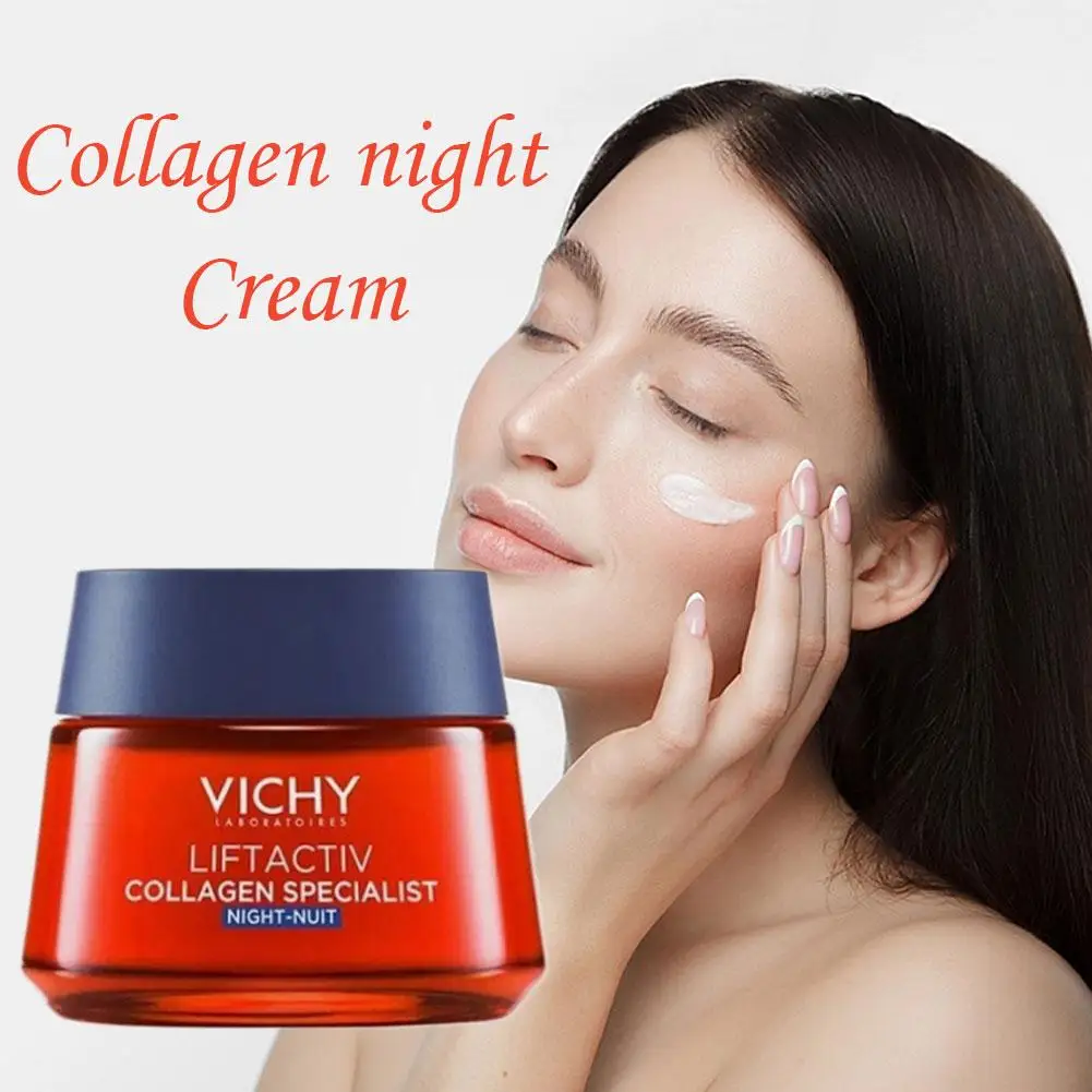 

50ml Vichy Liftactiv Collagen Night Cream - Anti-Dryness Radiant Complexion Anti-Aging Firming Night Skin Care