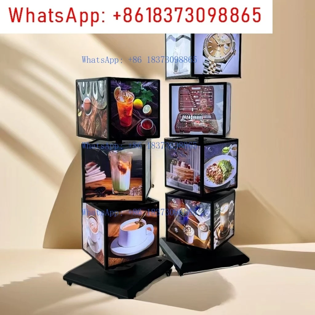 عرض الصمام الثنائي الباعث للضوء للوحات القائمة الإعلانية الخارجية للمقهى والأعمال علامات الإضاءة ذات 4 جوانب #1