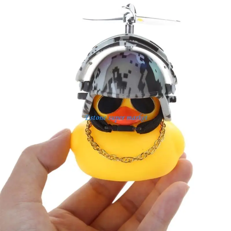 090B Mũ Bảo Hiểm Vịt Đồ Chơi Cho W/Cánh Quạt Kính Mát Trang Trí Xe Đạp Vòng Charm Xe Đạp