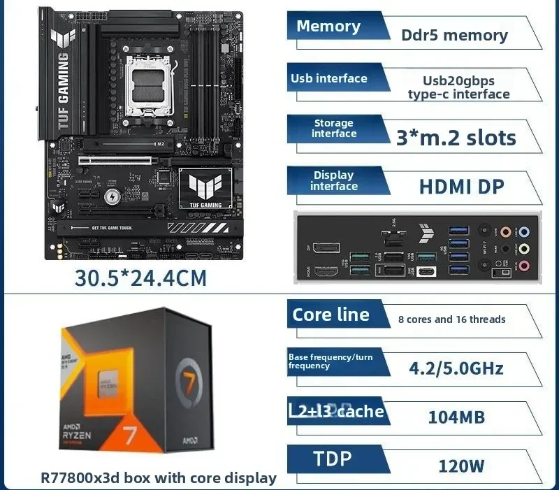 B850M heavy gunner B650M-K with AMD R7 7800X 3D main board CPU set
