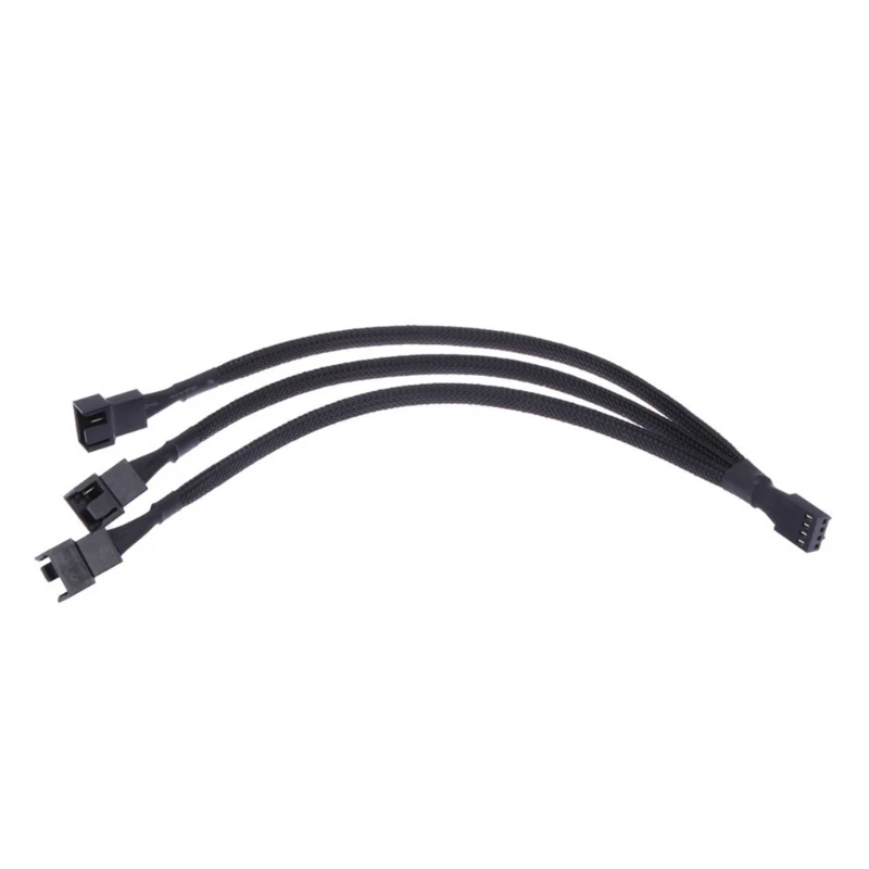 3Ways 4 Pin PWM Splitter 4Pin PWM Female To 4 Pin PWM Adapter Cable for Computer CPU Case Fan Sleeved Power Cable