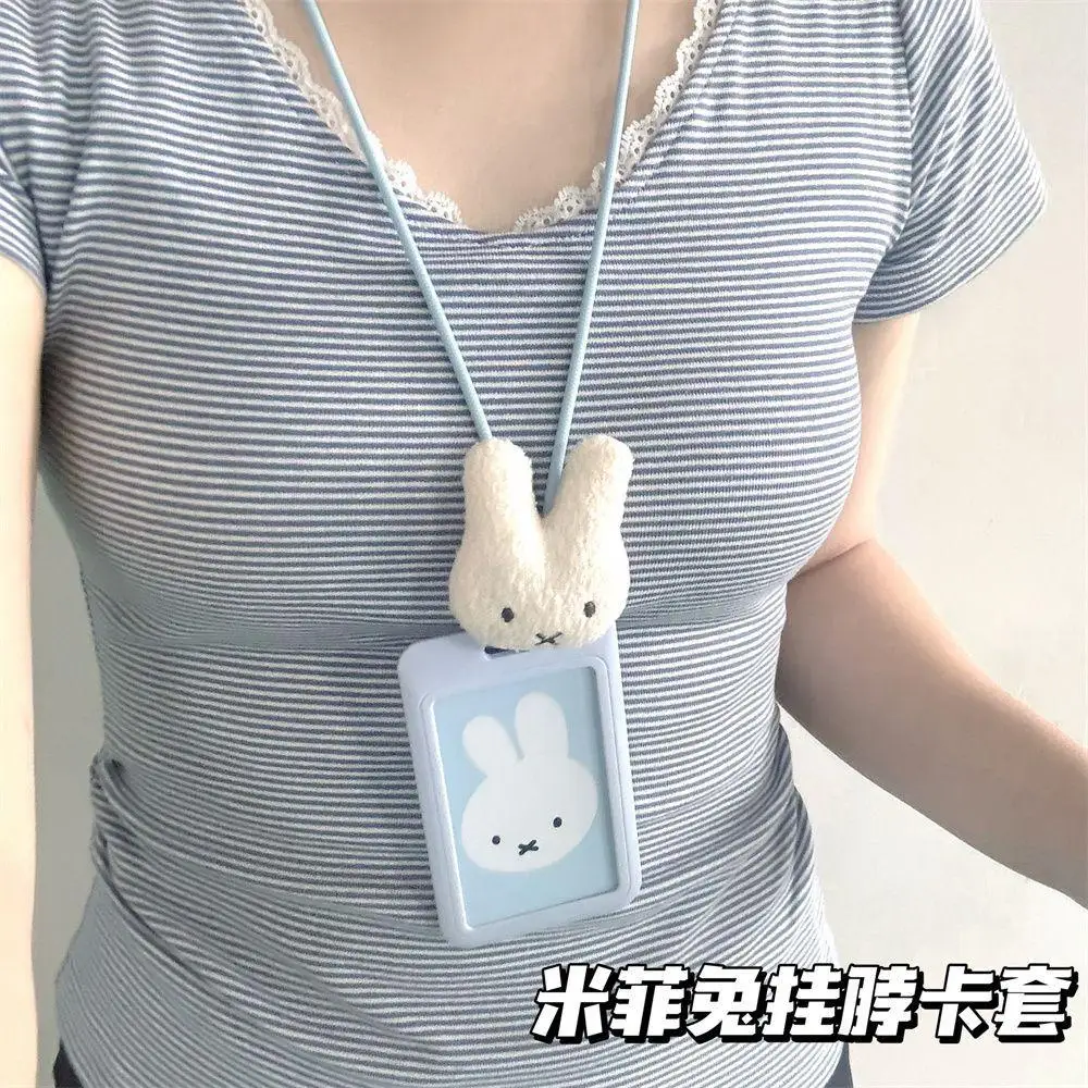 

Miffy New Card Holder Kawaii Student Neck Hanging Campus Card Id Card Public Transportation Card Protective Cover Anti Loss Tag
