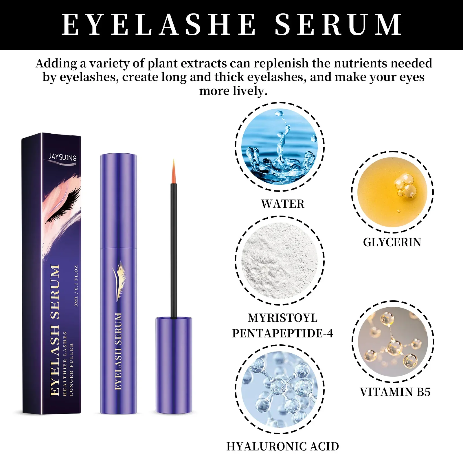 Sérum de Croissance Rapide des Cils en 28 Jours, Rehausseur de Cils Naturels, Plus Longs, Sourcils, Lifting, Soins des Yeux, Produits