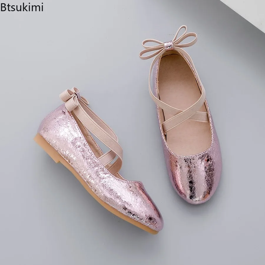 2026 New Girl Shoe Girl Christmas Shoes Party Performance Ballet Flats Slip on Boat Shoes Girl Dress Ballerina Princess Shoes