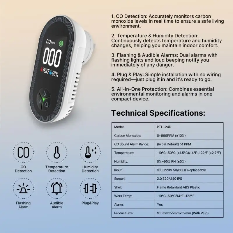 652F مراقبة البيئة وتغيرات درجة حرارة رطوبة الهواء