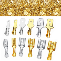 100Pcs/Lot 2.8/4.8/6.3mm Female and Male Crimp Terminal Brass Car Speaker Electric Wire Connectors And Insulating Sheath