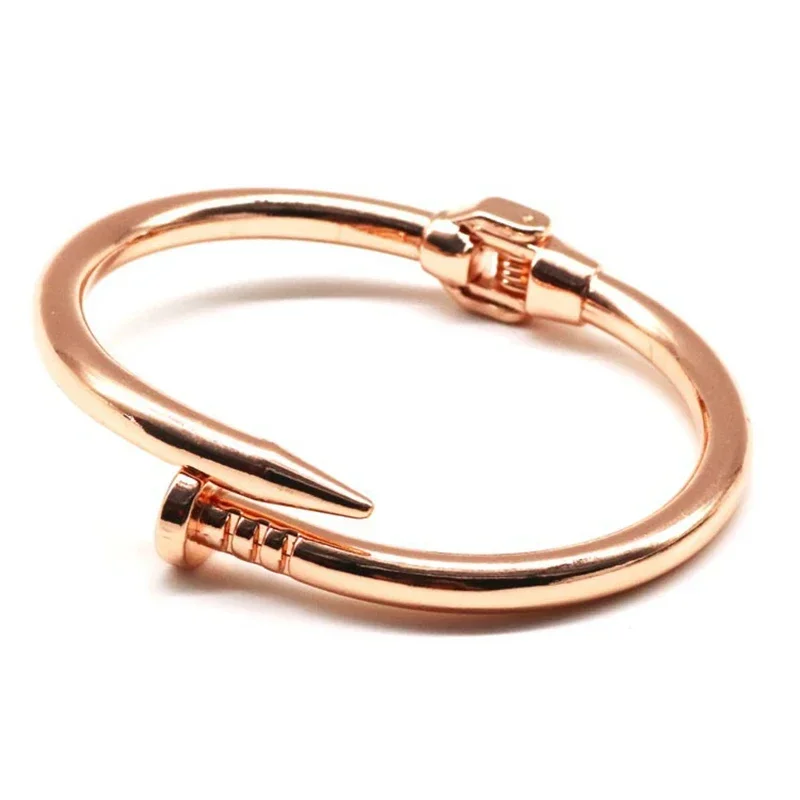 Bracciale bracciale a vite in acciaio inossidabile per gioielli da donna 4 colori braccialetti aperti per unghie di marca classica temperamento femminile