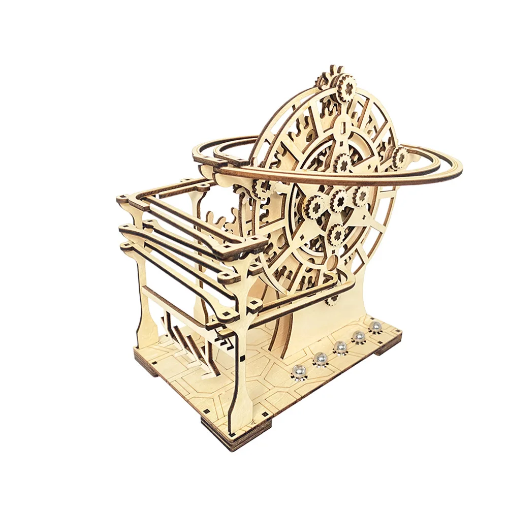 Puzzle 3D en bois, piste de balle mécanique, modèle dynamique, jouet d'assemblage fait à la main, Kits de construction de balle de course, cadeaux pour garçons