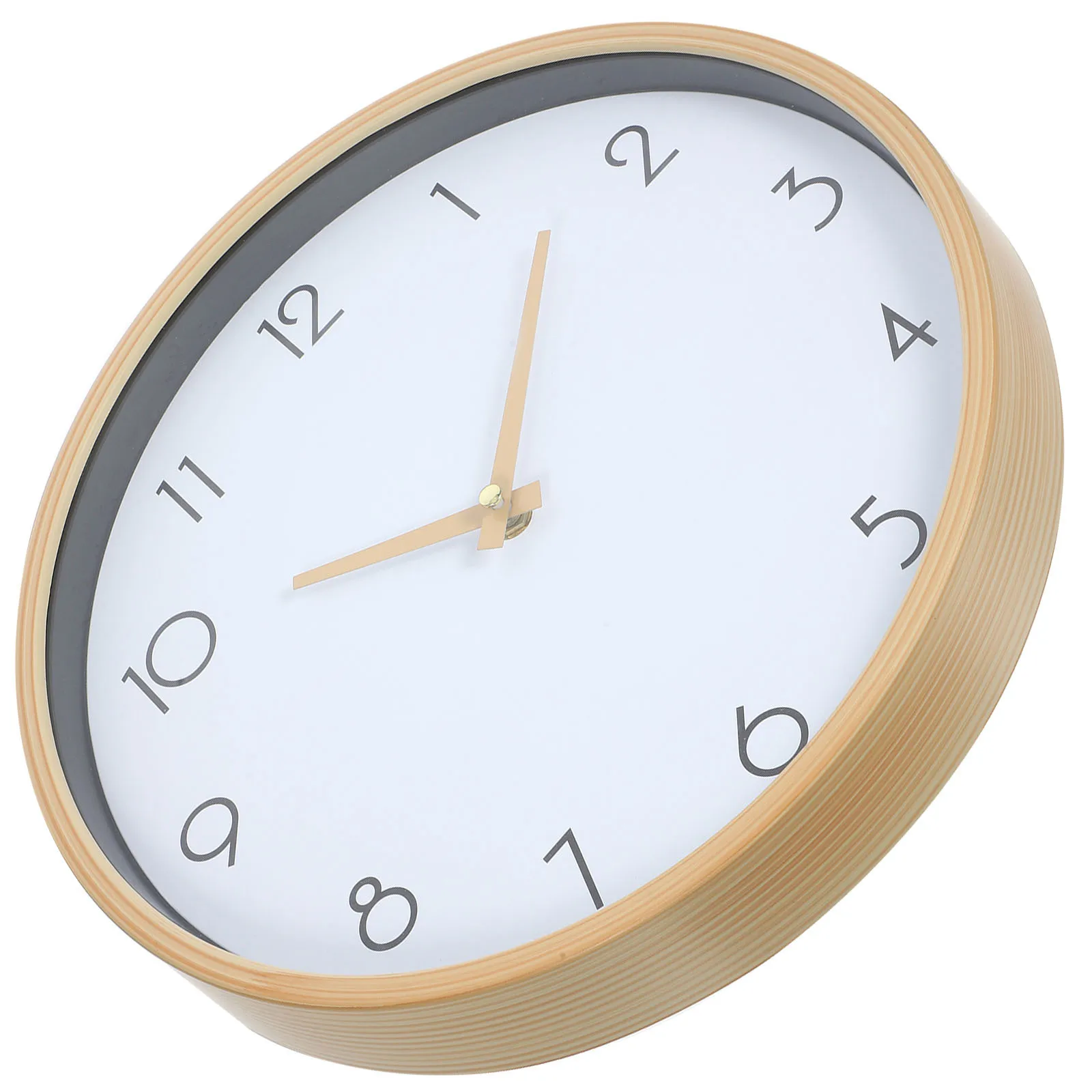 

Simple Round Wall Clock Silent Sweep Movement Modern Home Decor Nordic Style Wooden Grain Operated Office Bedroom