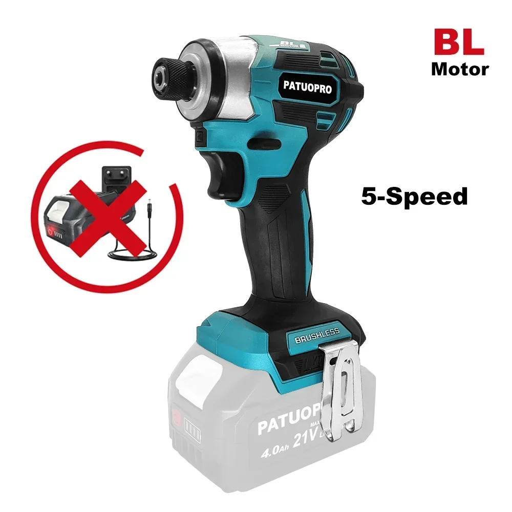 5-speed draadloze compacte slagschroevendraaierset 1/4 inch elektrische borstelloze schroevendraaier elektrisch gereedschap voor Makita 18v batterij (geen batterij)