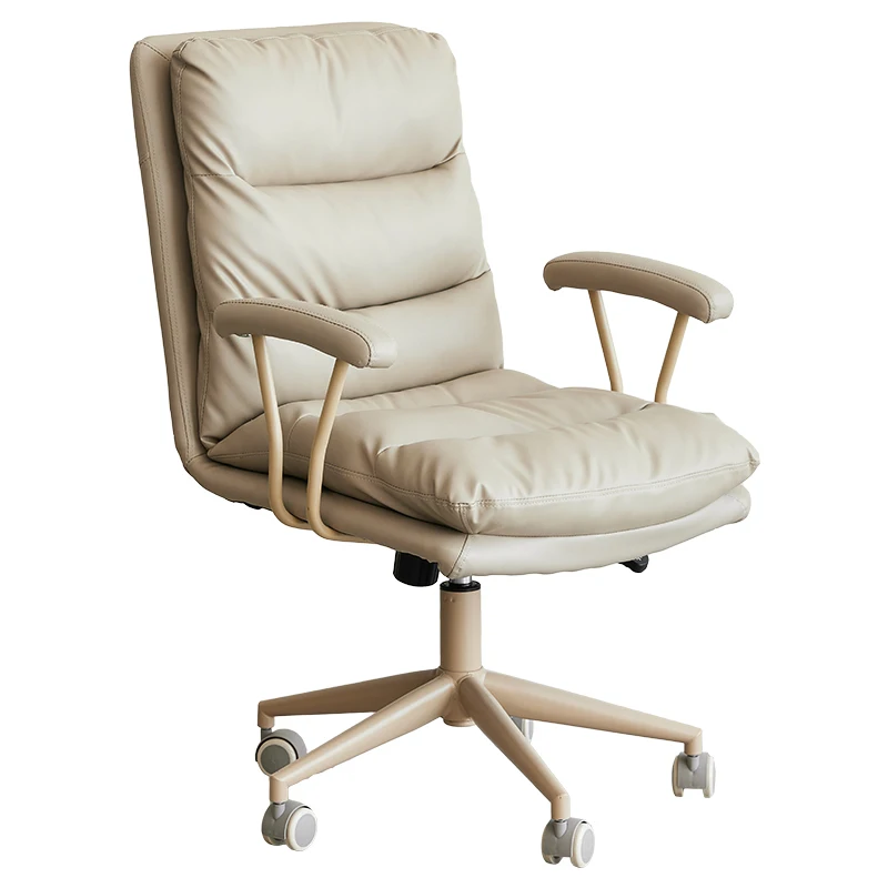 Modern simulation leather computer chair comfortable sitting backrest chair simple wind swivel chair PU leather office chair