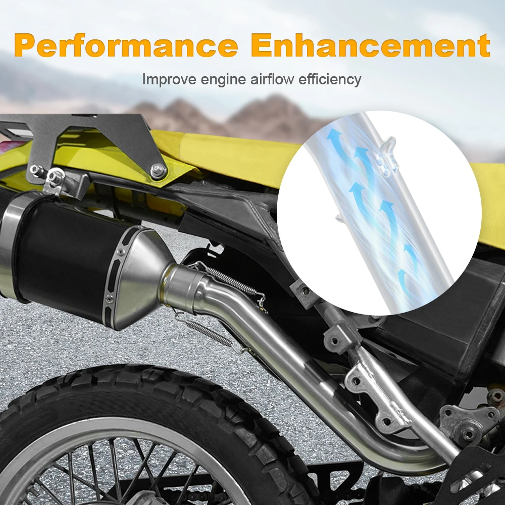 For Suzuki DR650 DR 650 SE 1996-2020 2021 2022 2023 2024 Motorcycle Exhaust Middle Connect Tube Stainless Steel Mid Link Pipe