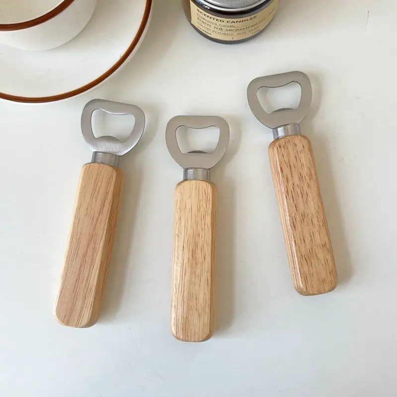 Bottle Opener Woodiness Stainless Steel Household Kitchen Tools Fashion 2023 New Simple Convenient  Korean Eco Friendly