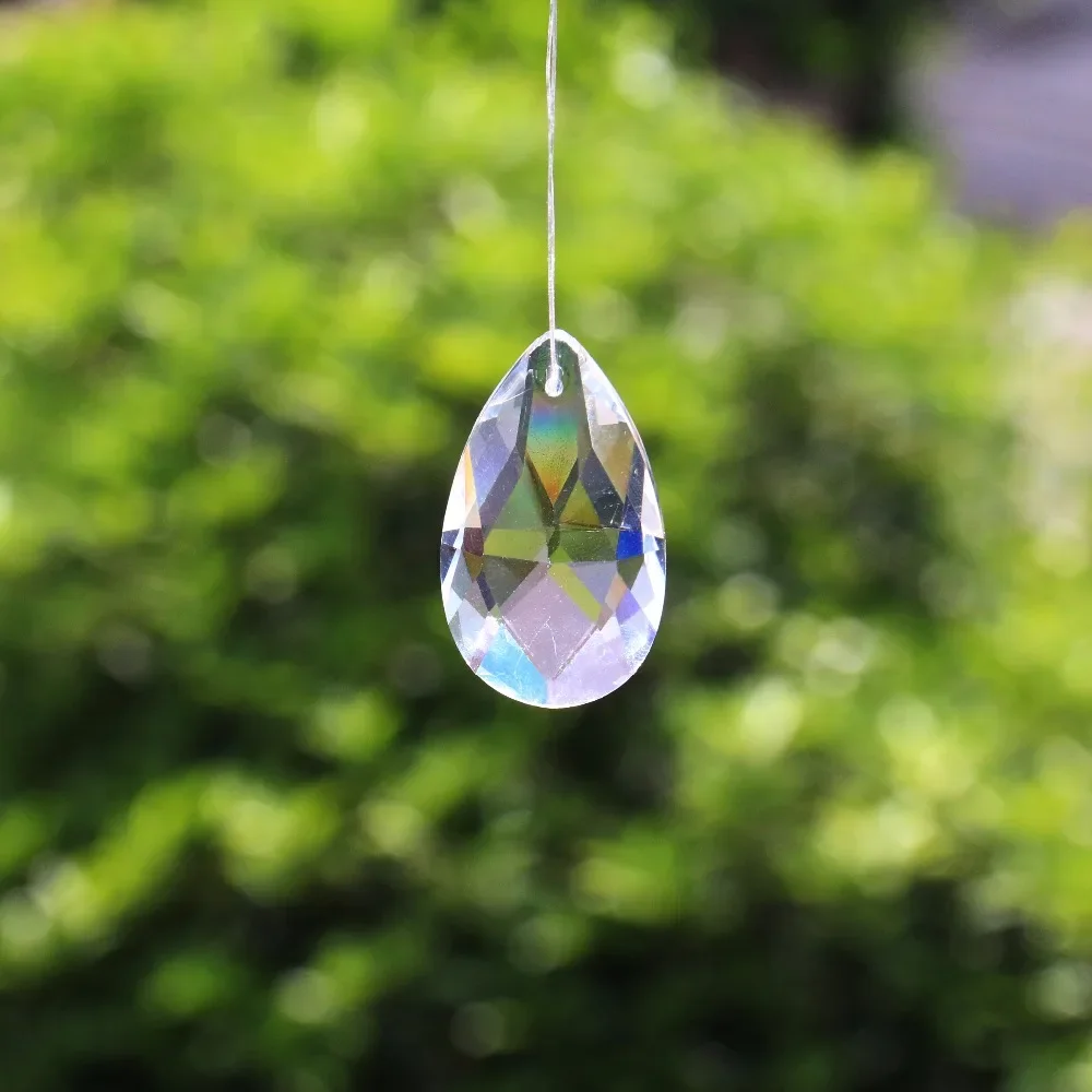 

10PC Laser Teardrop Prism Chandelier Charm Pendant Shiny Catcher Necklace Dangle Jewelry Part Accessory