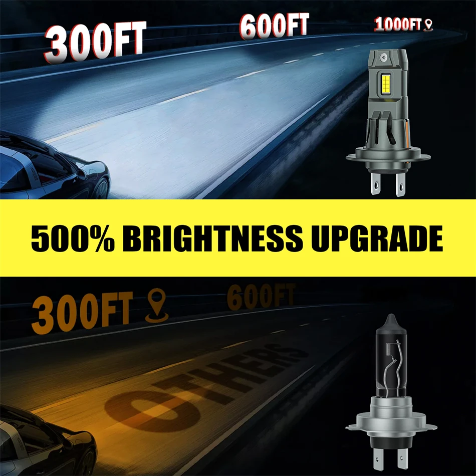 AILEO 2Pcs Led Lights H7 18000Lm 80W High Quality CSP For Car 6500K Headlight Bulbs White Day Running Automobile Lamp Plug&Play