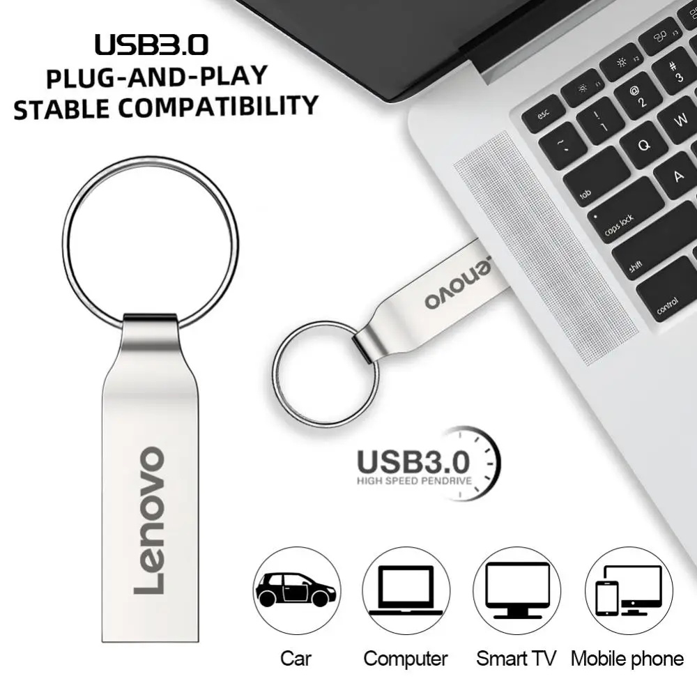 Lenovo แฟลชไดรฟ์ USB 2TB 1TB USB 3.0 pendrive อินเตอร์เฟซกันน้ำ USB Stick Flash Memory Drive สำหรับโทรศัพท์มือถือคอมพิวเตอร์ใหม่